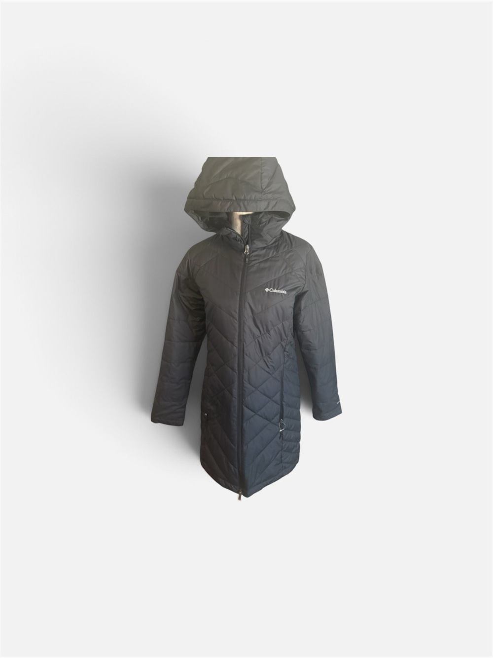 Columbia Black Hooded Quilted Long Puffer Coat